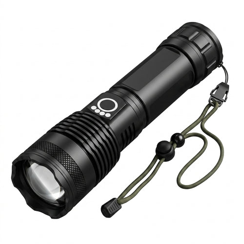 MEGAFIRE Linterna Táctica LED Recargable con Zoom y Modo SOS